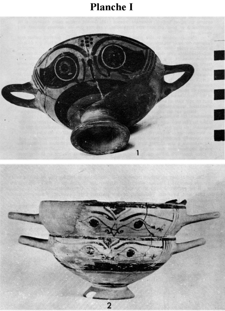 Coupe à yeux de Pech Maho et Coupe à yeux provenant de Naucratis