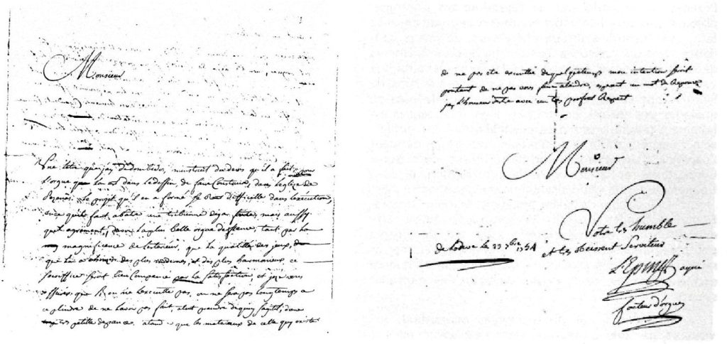 Lettre de J.F. L'ÉPINE. (page 1 et 2)