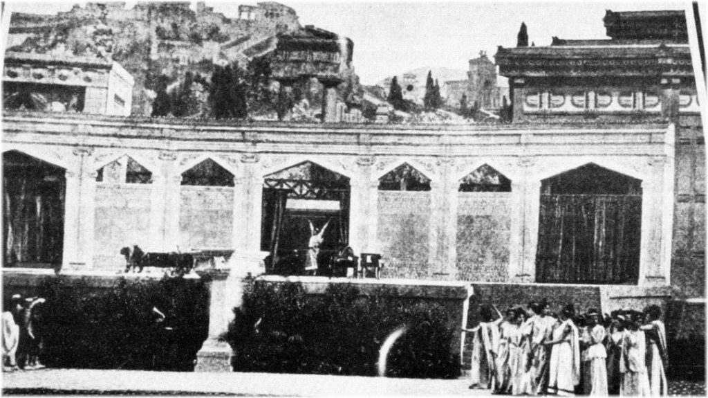 Décor des 2e et 3e actes de “Déjanire”.