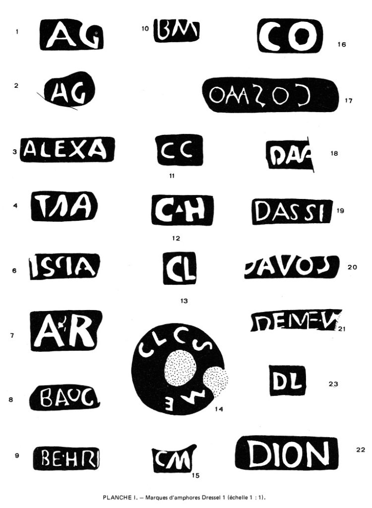 Planche I. - Marques d'amphores Dressel 1.