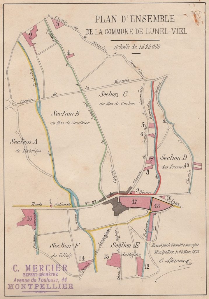 Plan de situation des parcelles du domaine (1895)