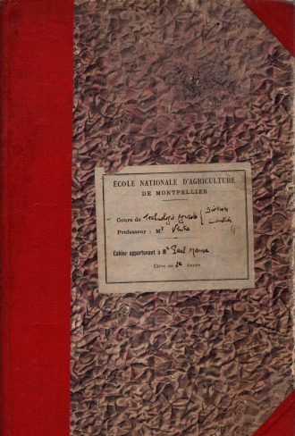 Cahier de cours de Technologie agricole de 2e année de Paul Manse (années 1950)