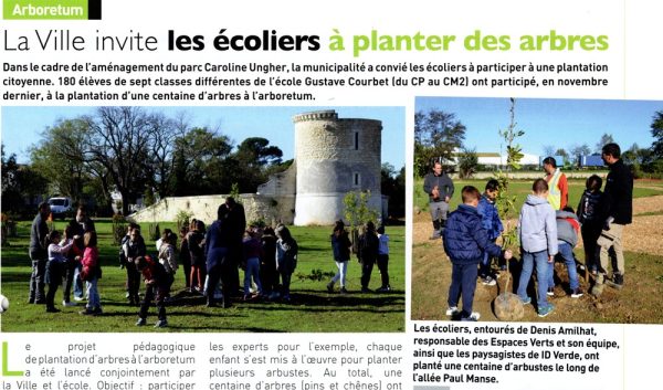 Participation des scolaires aux plantations autour du moulin (LV Mag n°46 d'hiver 2020)